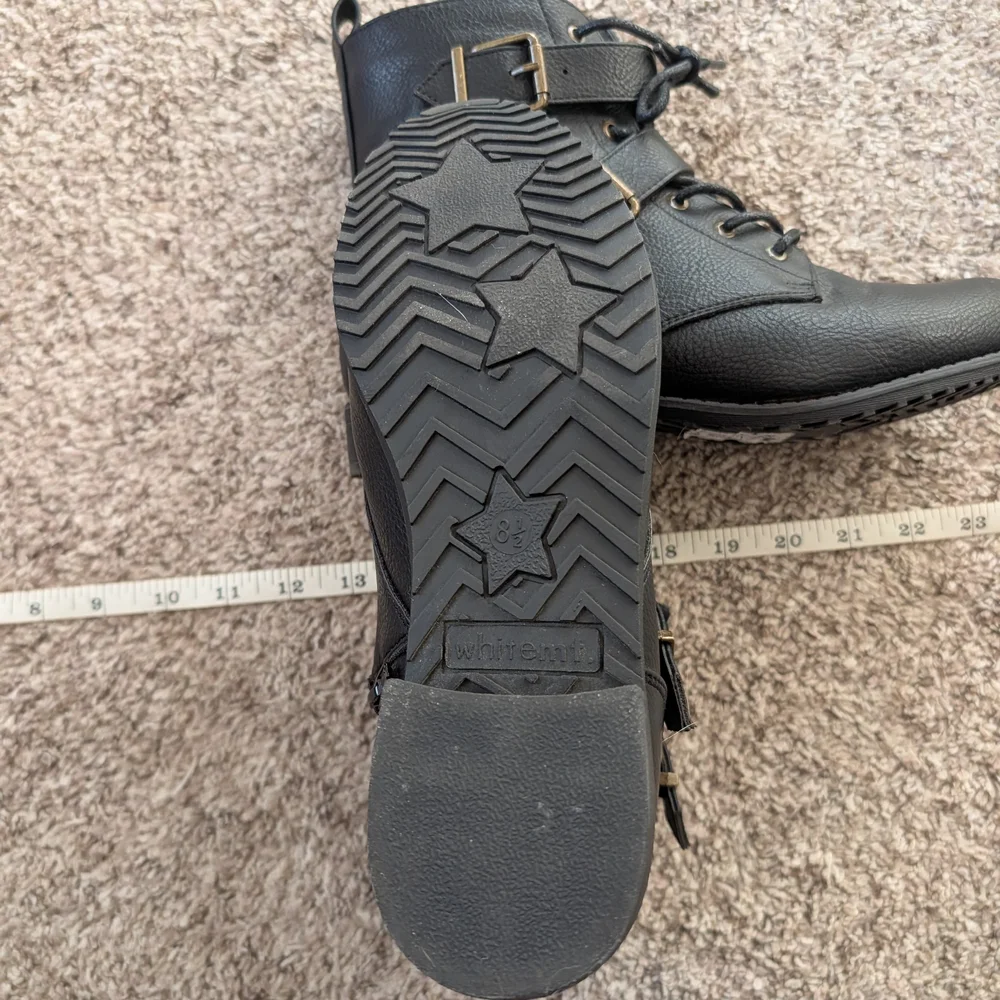 Stylish Black Ankle Boots with Buckle Accents - Picture 2 of 5